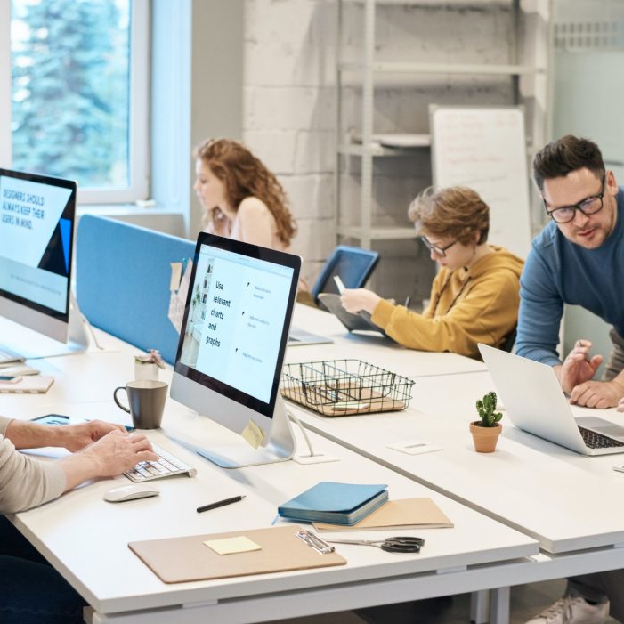 Collaborative office A group of people working in an office