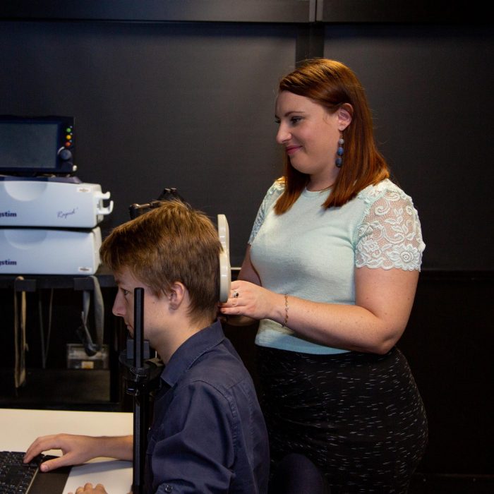 Science future mind lab event Photograph from the future mind psychology eventof multiple students discussing